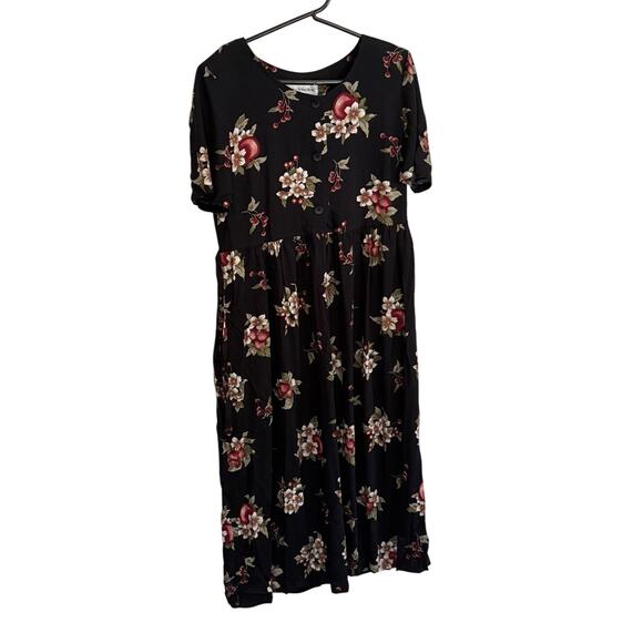 VTG Norton McNaughton Dress 12 Strawberry Granny Print Prairie Cottagecore Retro - Picture 1 of 6